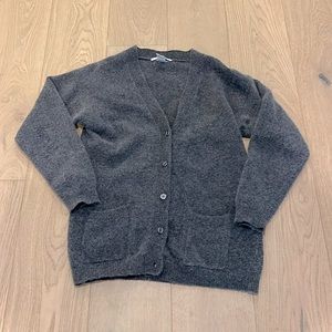 The limited wool angora v-neck cardigan sweater